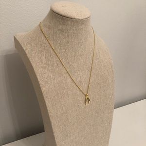 Simple Gold Wishbone Necklace